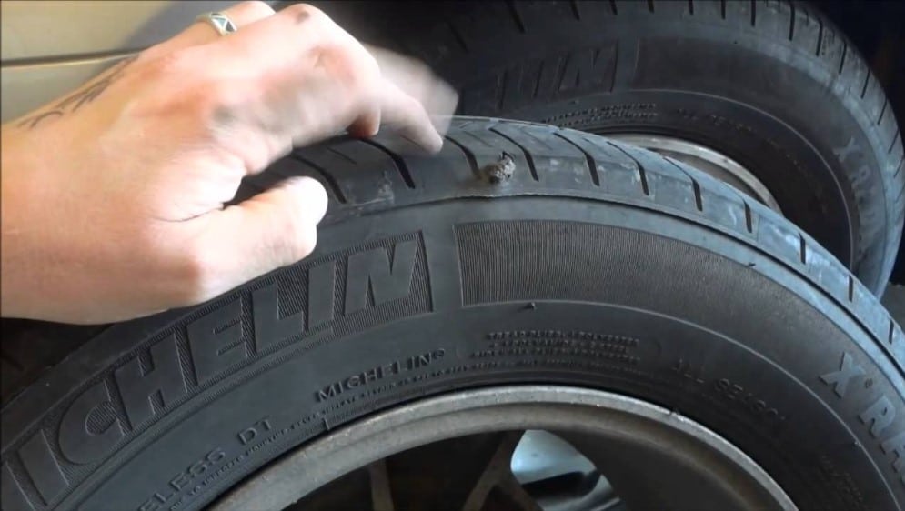 nail in tire sidewall